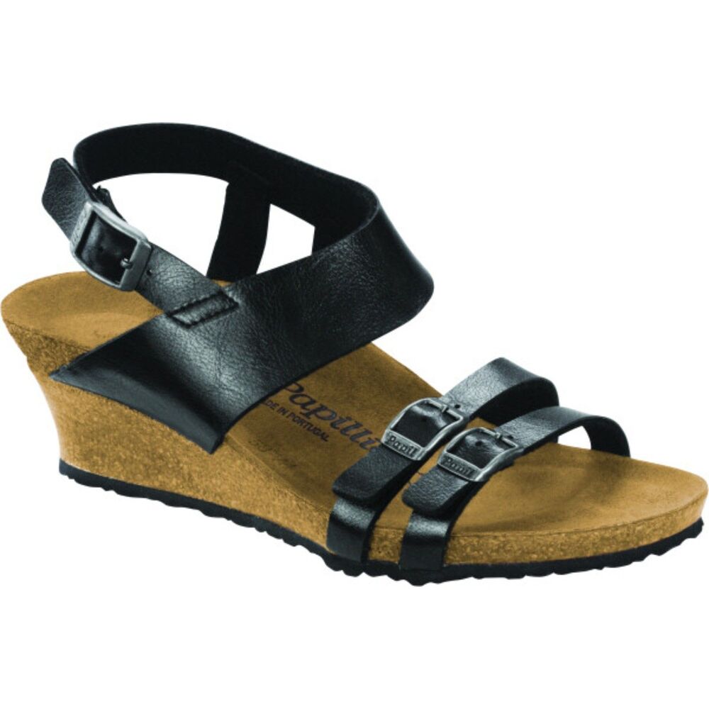 Birkenstock Papillio Ellen Wedge Sandals in Black, Size 38